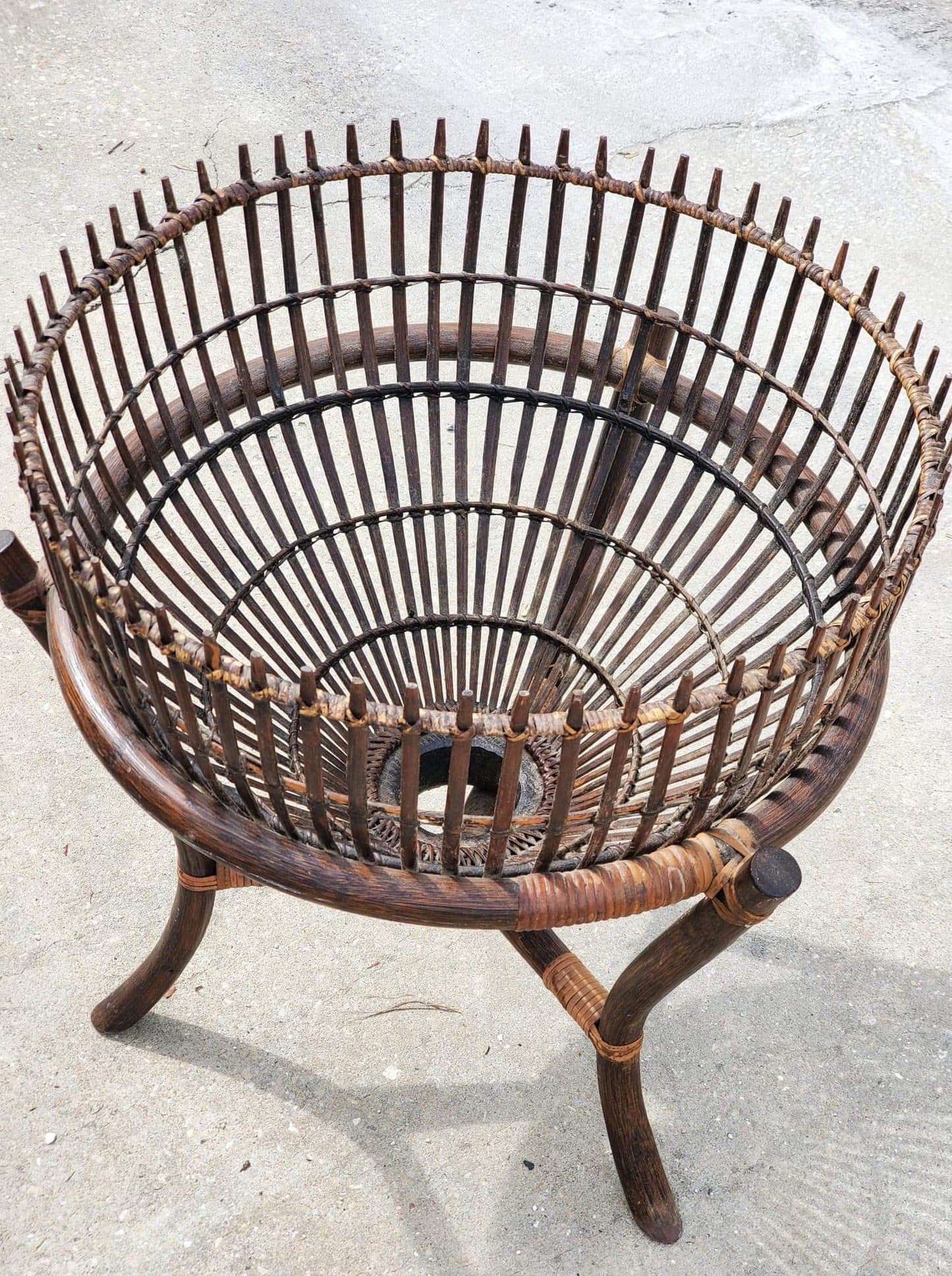 Franco Albini Tables/Vintage End Tables/Fish Trap Tables/MCM Fish Trap Tables/ Rattan Tables